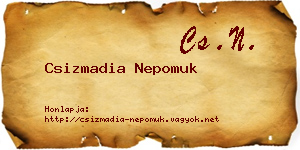 Csizmadia Nepomuk névjegykártya